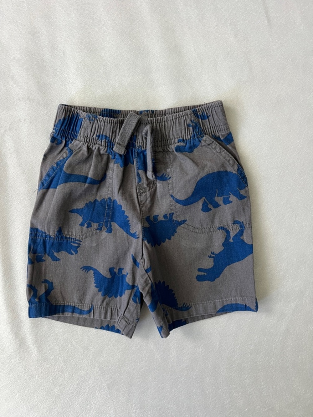 jumping beans Gray Shorts with Blue Dinosaur Print